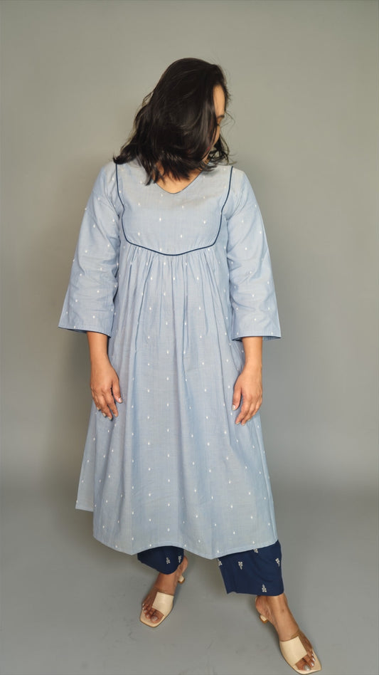 Azure Yoke Kurta set