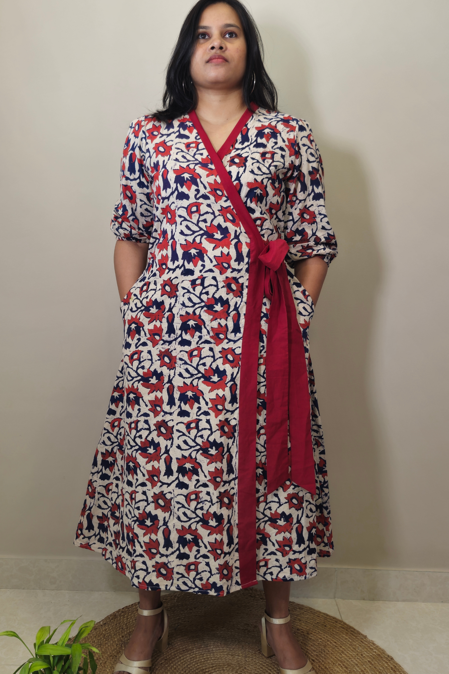 Printed wrap dress