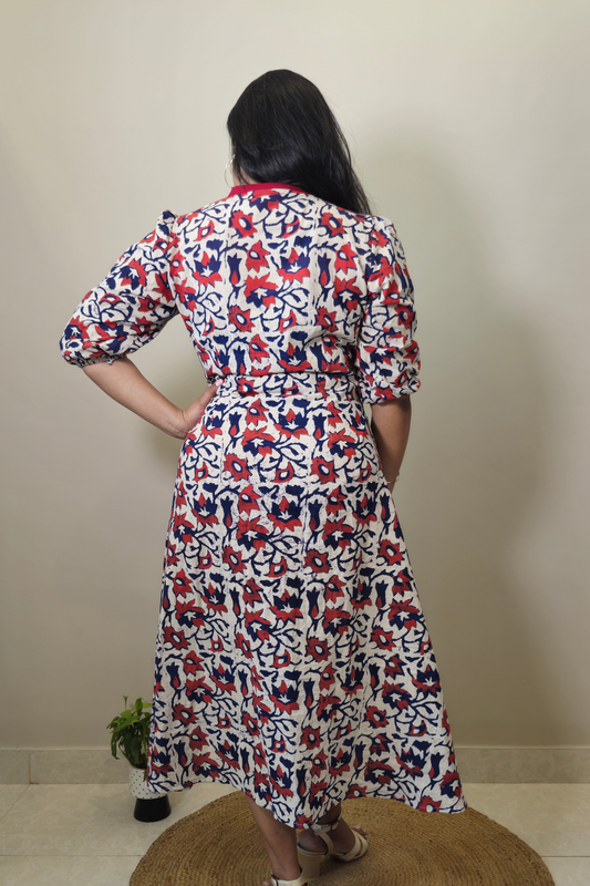 Printed wrap dress