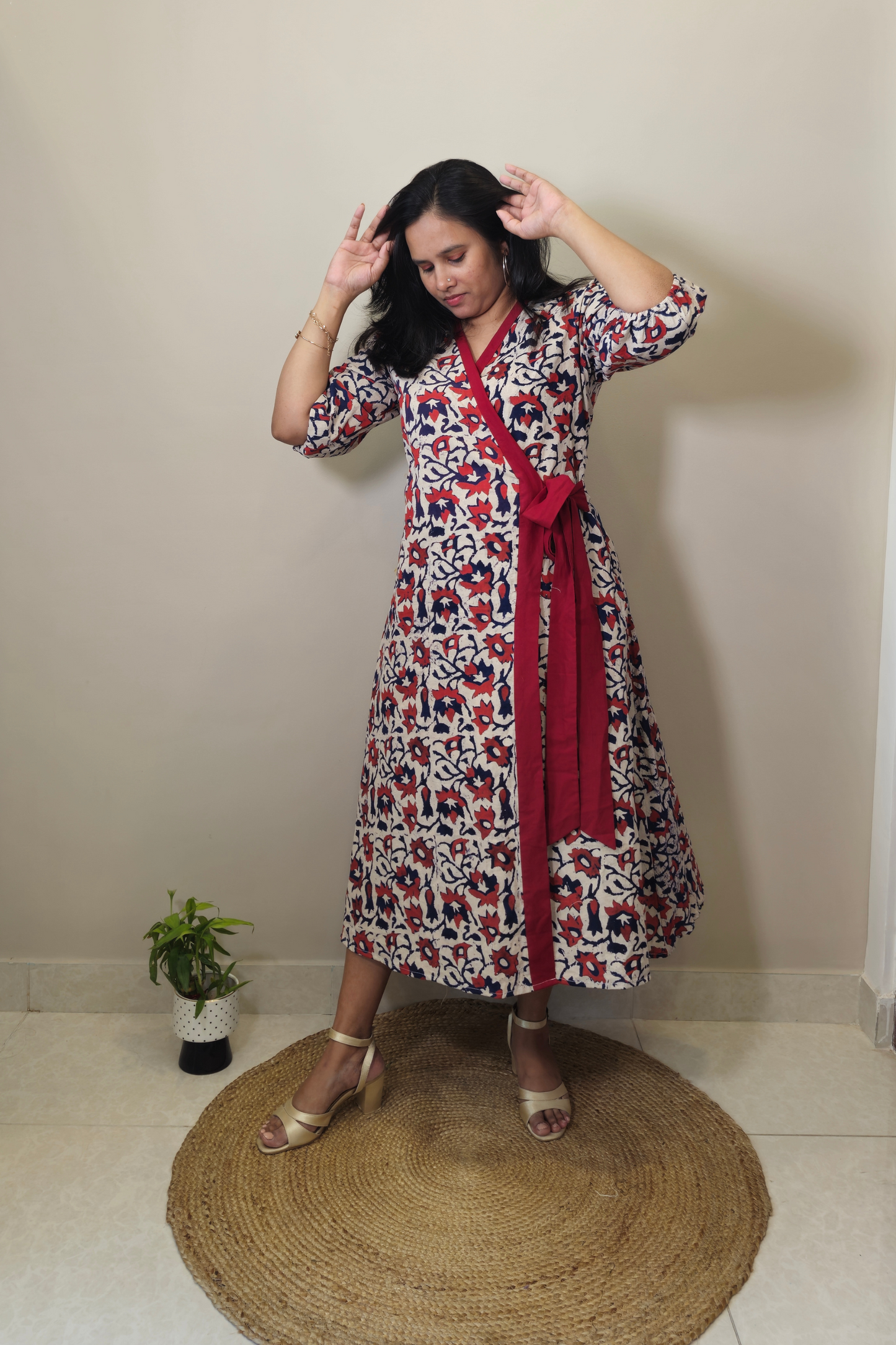 Printed wrap dress