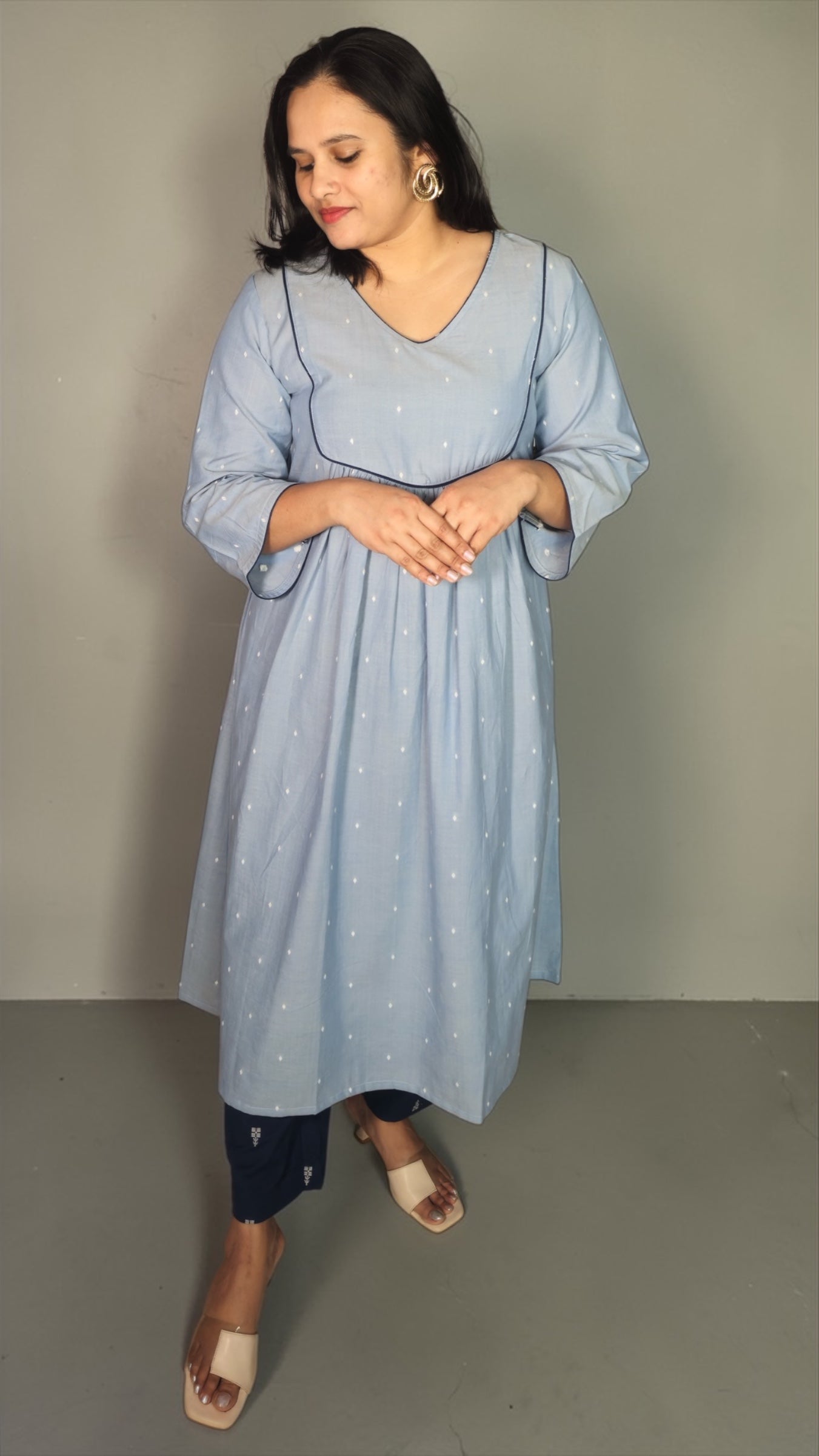 Azure Yoke Kurta set