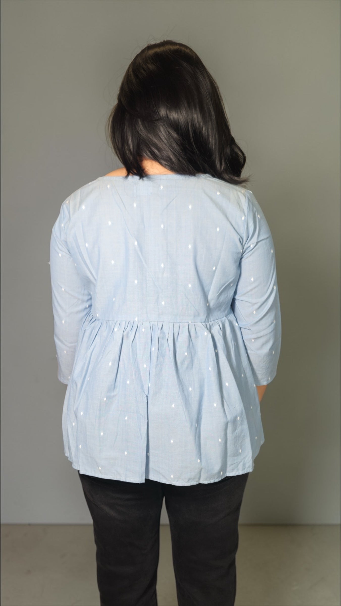 Azure Peplum Top
