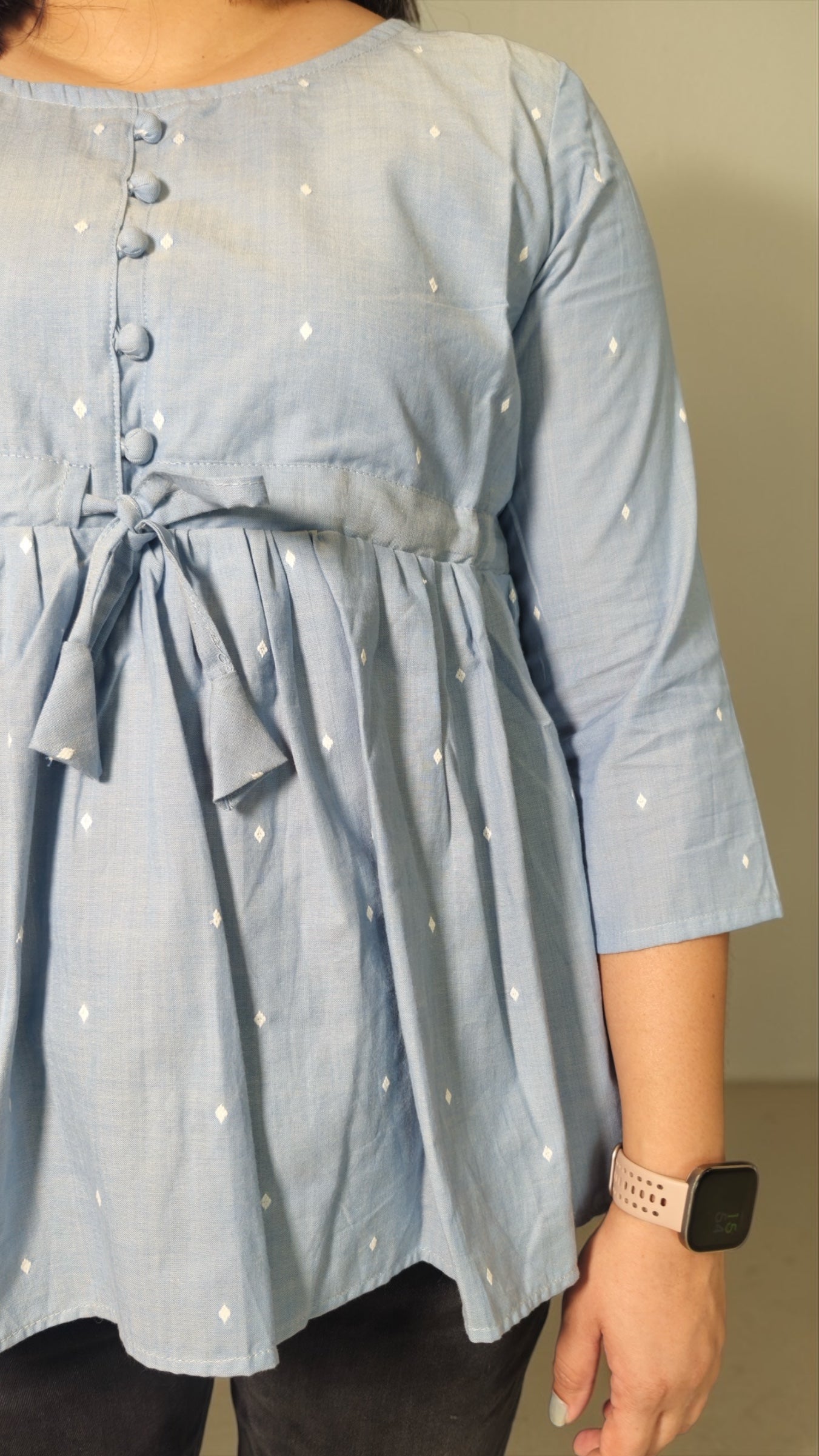 Azure Peplum Top