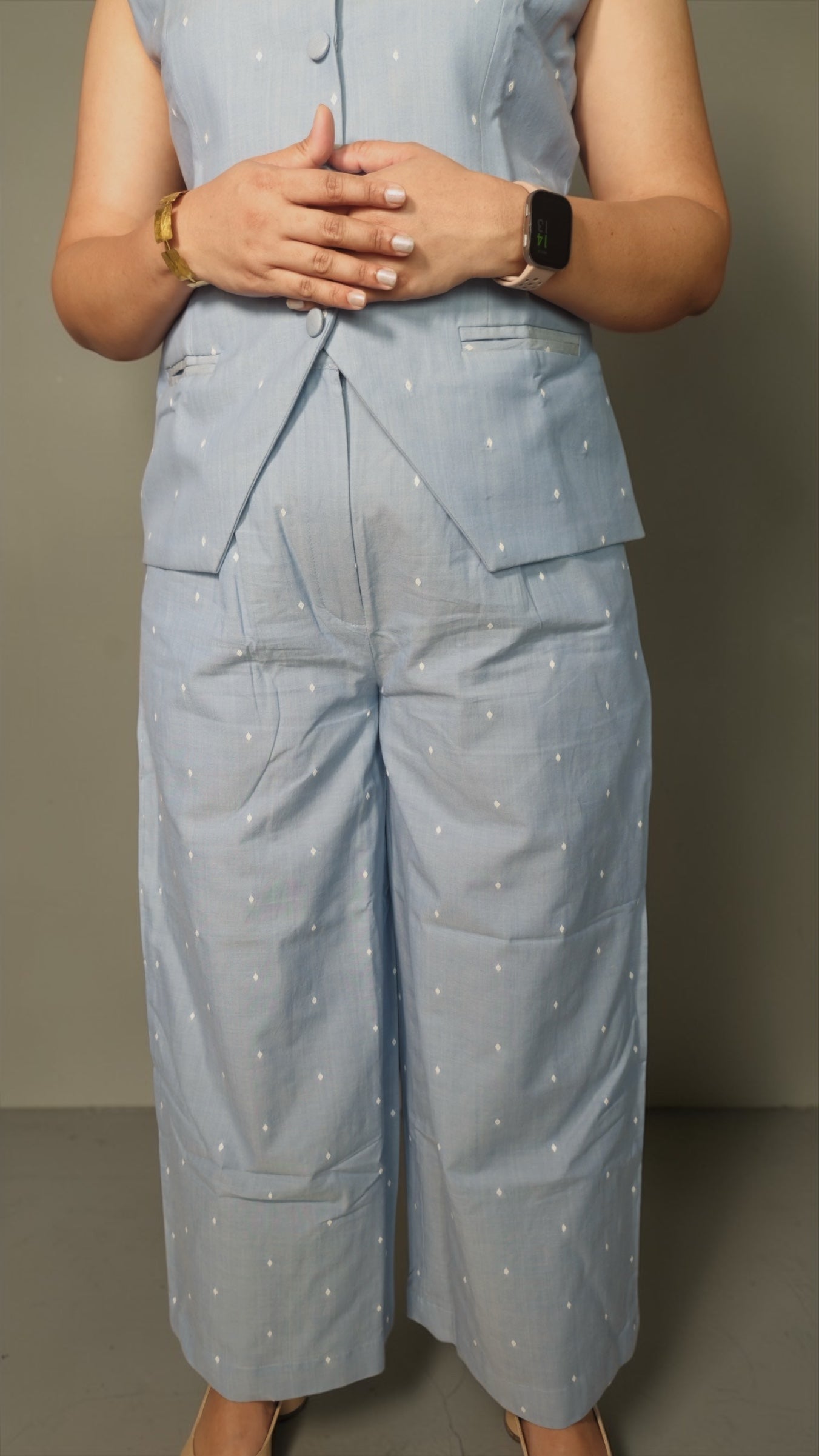 Azure Waistcoat - Wide legged Trousers
