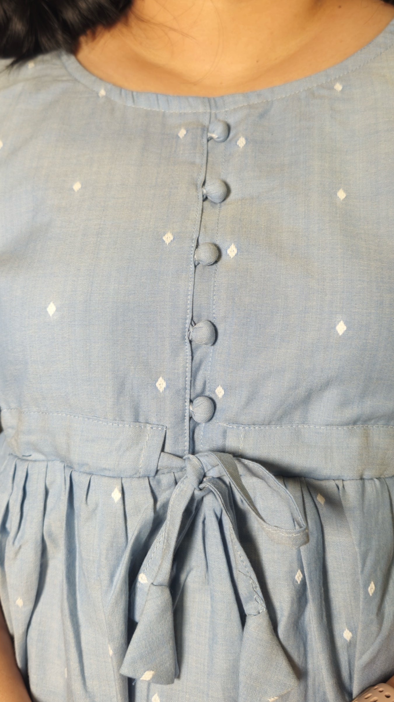 Azure Peplum Top