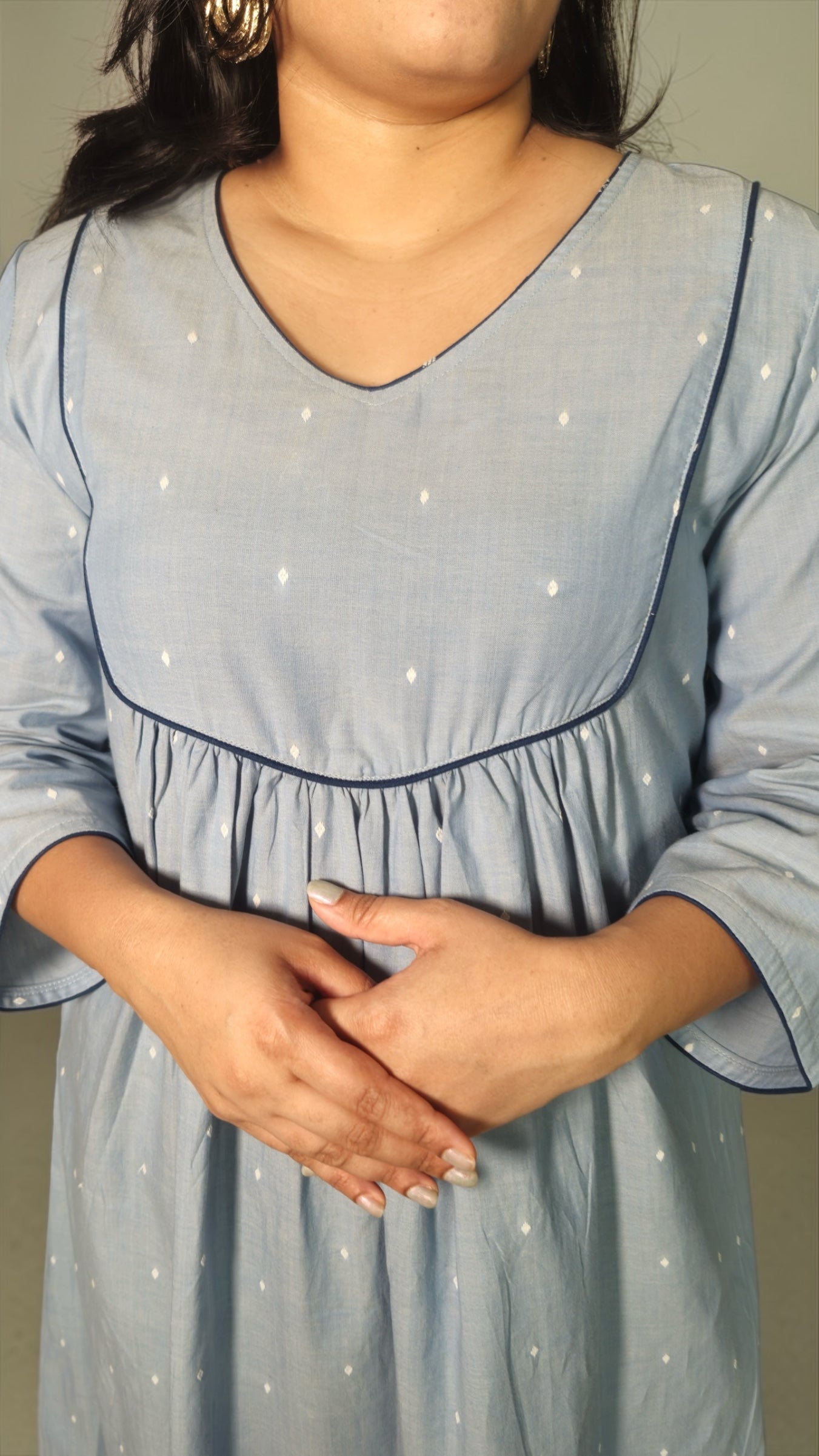 Azure Yoke Kurta set