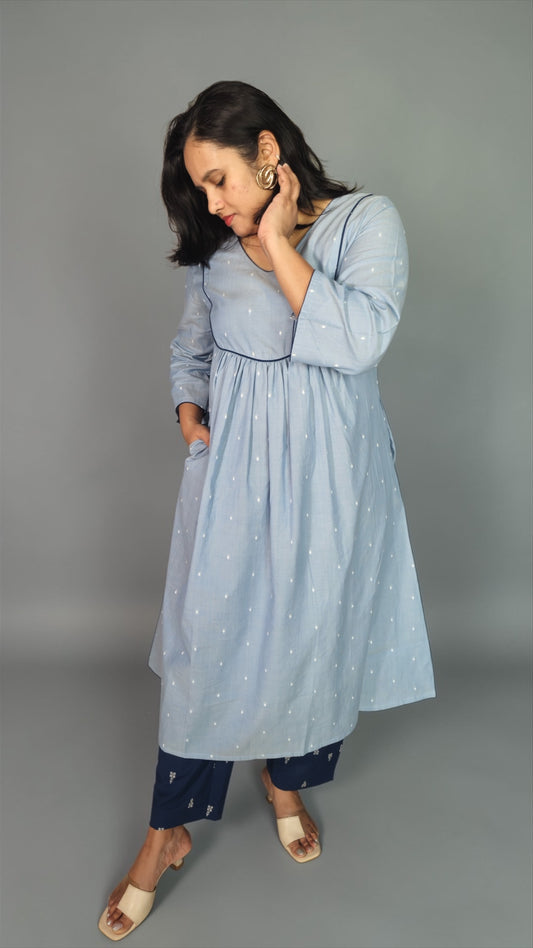 Azure Yoke Kurta set