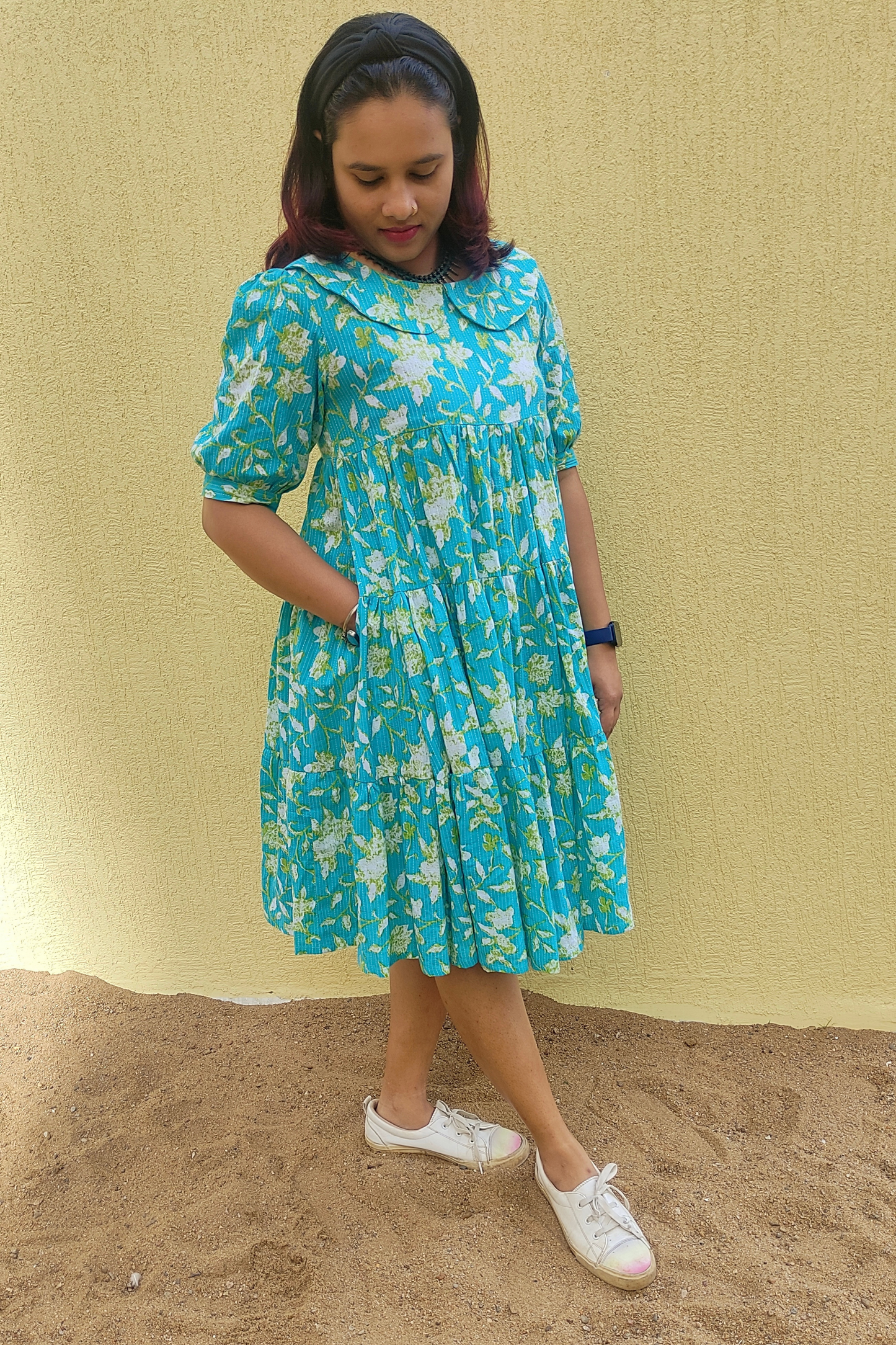 Peter Pan tiered dress