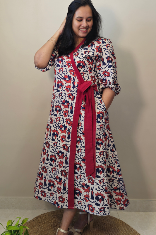 Printed wrap dress